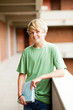 teen student in school building