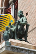 Bronze statue. City Hall. Ferrara. Emilia-Romagna. Italy. Bronze statue. City Hall. Ferrara. Emilia-Romagna. Italy.