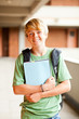 male teen student portrait in school