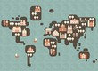 funky cartoon map of the world funky cartoon map of the world