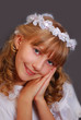 girl going to the first holy communion
