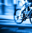 blue cyclist blur