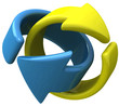 Two arrows together 3d Two arrows together 3d