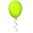 Green balloon 3d with silver ribbon Green balloon 3d with silver ribbon