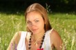beautiful young woman in the nature
