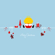 Christmas Angel & Symbols Blue