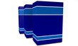 Three blue empty boxes