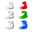 Progress numbers. Winners top places signs