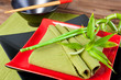 Napkins on a Japanese dinner table Napkins on a Japanese dinner table