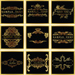 Decorative Ornate Golden Vector Quad Frames
