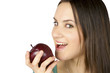 Girl ready to eat apple happy Girl ready to eat apple happy