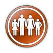 Orange Glossy Button "Family"