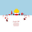 Card Christmas Angel & Symbols Blue