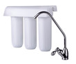 Faucet and water filter isolated on white