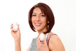 Woman with eggs, a kitchen life image