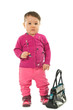 Baby girl posing over white background Baby girl posing over white background