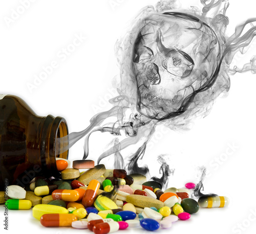 Photo: Danger from drugs (isolated) Danger from drugs (isolated)