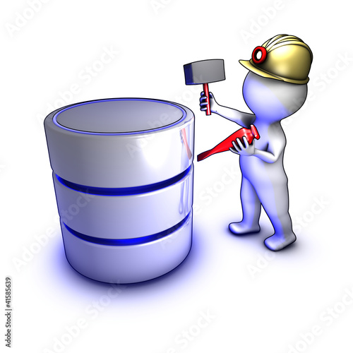 Illustration: Concept of a character extracting data from a database(mining) Concept of a character extracting data from a database(mining)