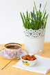 A cup of tea and jam