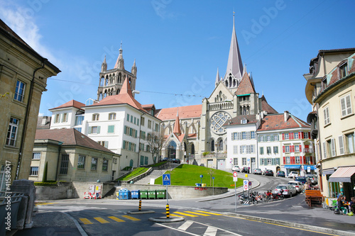 Photo: The historic center of Laussane, in Switzerland The historic center of Laussane, in Switzerland