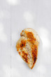 grolled seasoned Chicken breast on white wooden board grolled seasoned Chicken breast on white wooden board