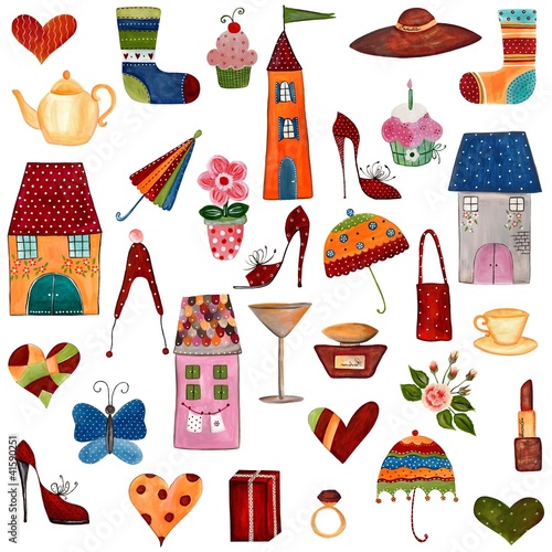 Illustration: Artworks. Set of decorative elements Artworks. Set of decorative elements