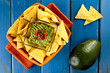 nachos con crema di avocado