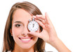 femme avec chronomètre