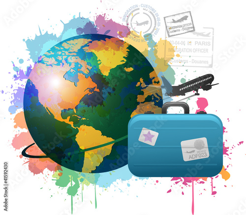 Vettoriale: Colorful travel concept Colorful travel concept