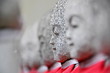 Rows of the small japanese Jizo statues