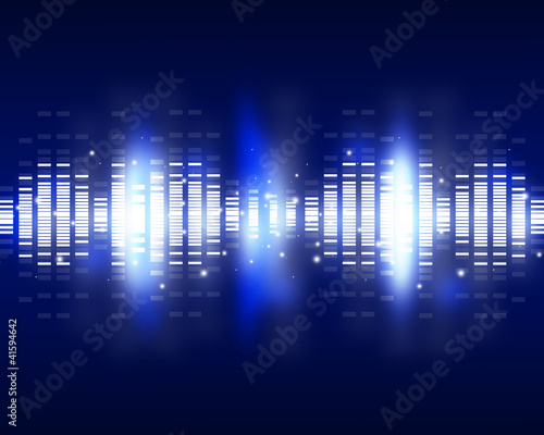 Illustration: Sound waves set. Music background Sound waves set. Music background