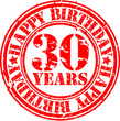 30 years happy birthday rubber stamp