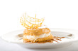 Foto: Delicious creamy dessert with caramel topping Delicious creamy dessert with caramel topping