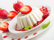 Dessert with cream and strawberries