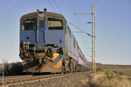 Photo: Train in Karoo between Cape Town and Johannesburg South Africa Train in Karoo between Cape Town and Johannesburg South Africa