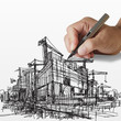 Photo: hand draws construction site hand draws construction site