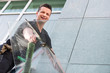 glasdach wird gereinigt