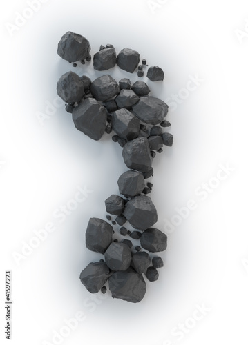 Illustration: Coal lumps forming a footprint - Carbon footrpint Coal lumps forming a footprint - Carbon footrpint