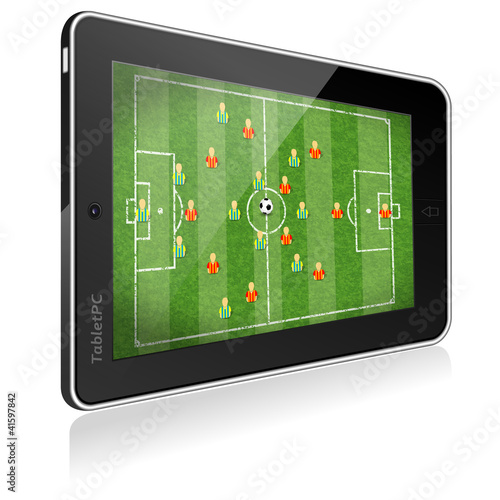 Vector: Tablet PC with Football Game Tablet PC with Football Game