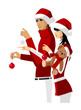 Portrait of couple wearing santa hats