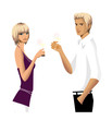 Elegant couple holding lime juice