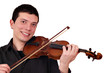 happy young man play violin happy young man play violin