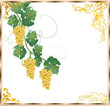 gold and green frame with grapes