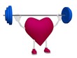 Heart health training weight sport concept on white background