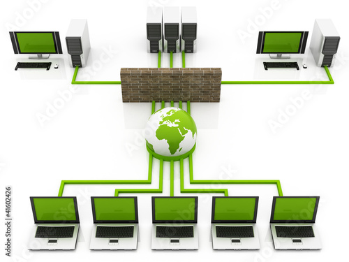 Illustration: 3d global computing concept 3d global computing concept