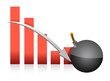 graph explosive fall illustration over a white background graph explosive fall illustration over a white background