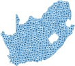 Map of South Africa in a mosaic of blue circles Map of South Africa in a mosaic of blue circles