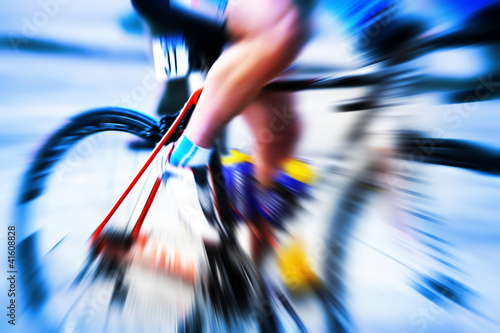 Photo: cyclist at speed cyclist at speed