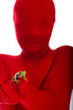 Red Eyed Tree Frog with a Red Faced Girl