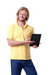 Young man with digital touch tablet
